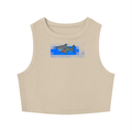 BLOODBYTE PIXEL SHARK - Women's Tight Crewneck Crop Tank Top
