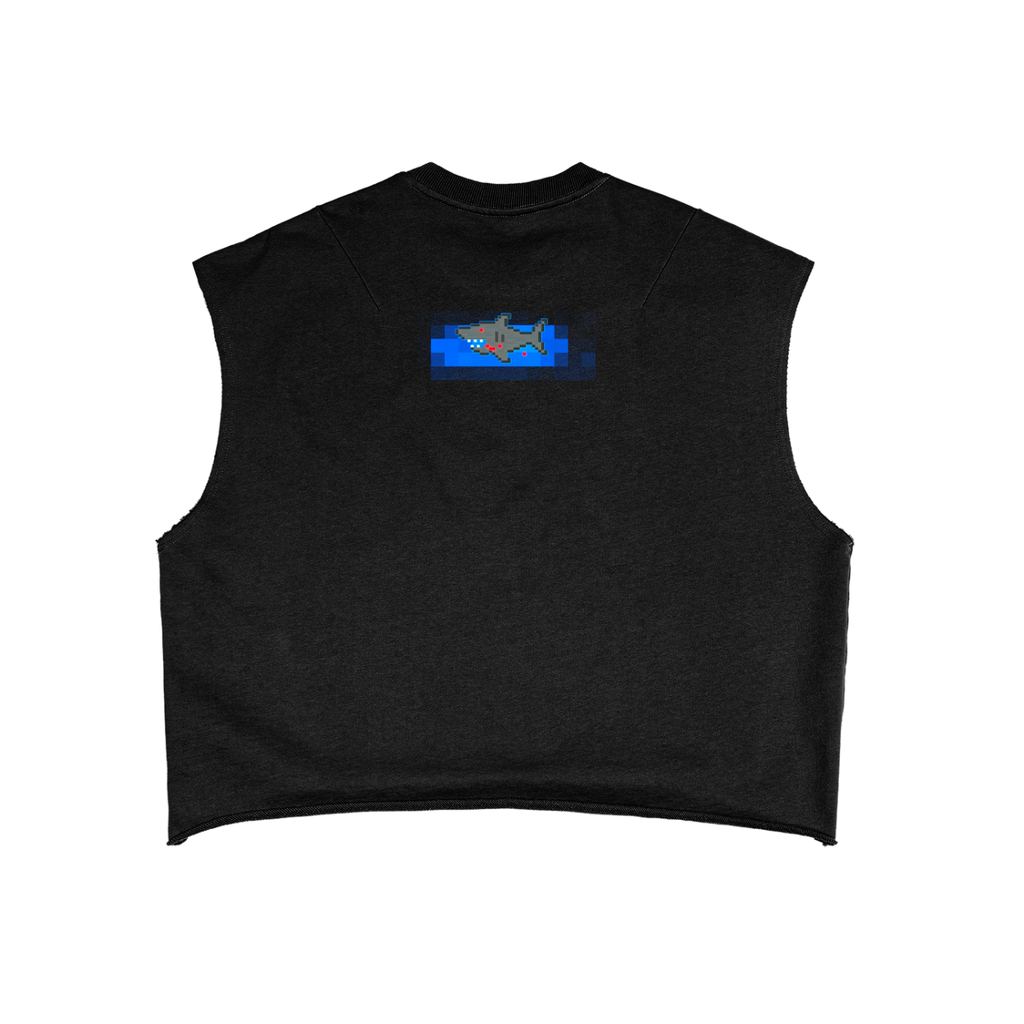 PIXEL SHARK - French Terry Boxy Tank Top