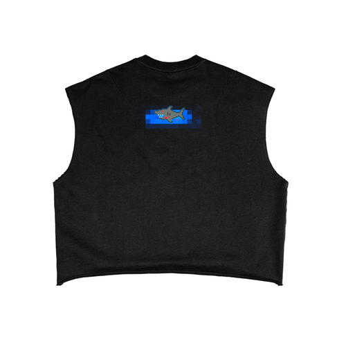 PIXEL SHARK - French Terry Boxy Tank Top