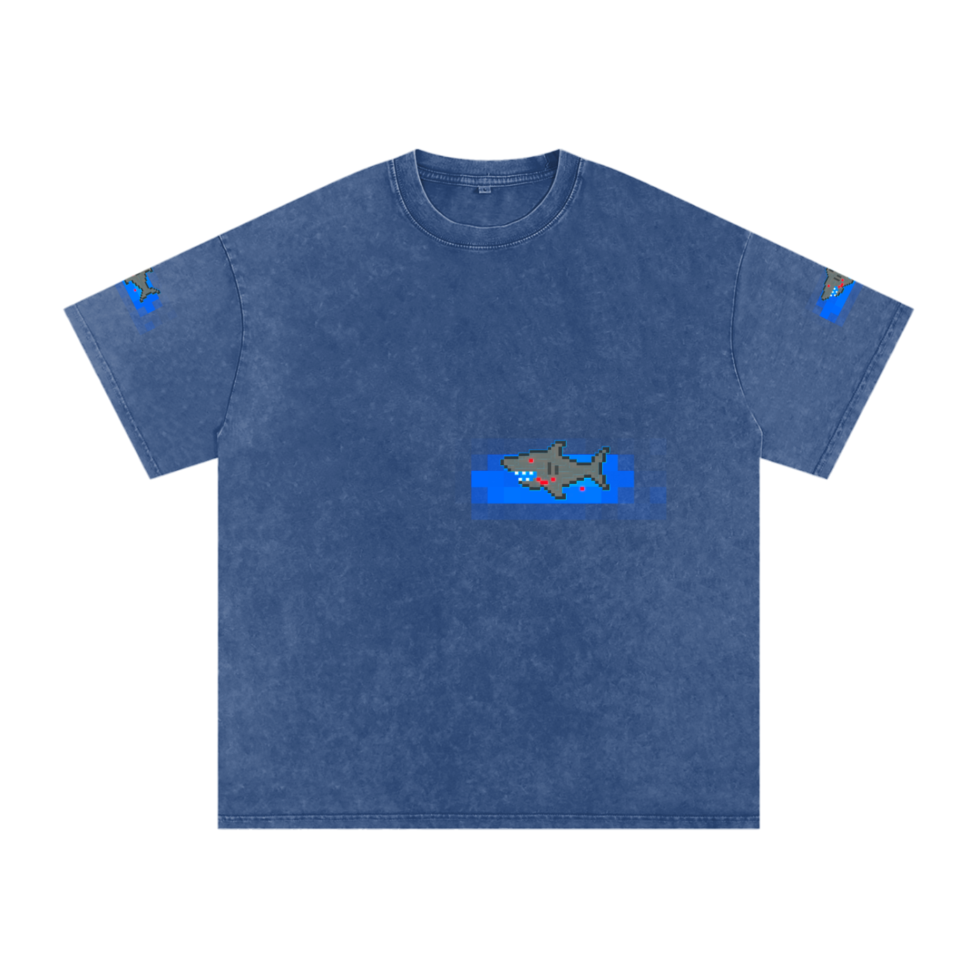 PIXEL SHARK Snow Washed Oversized Cotton T-Shirt