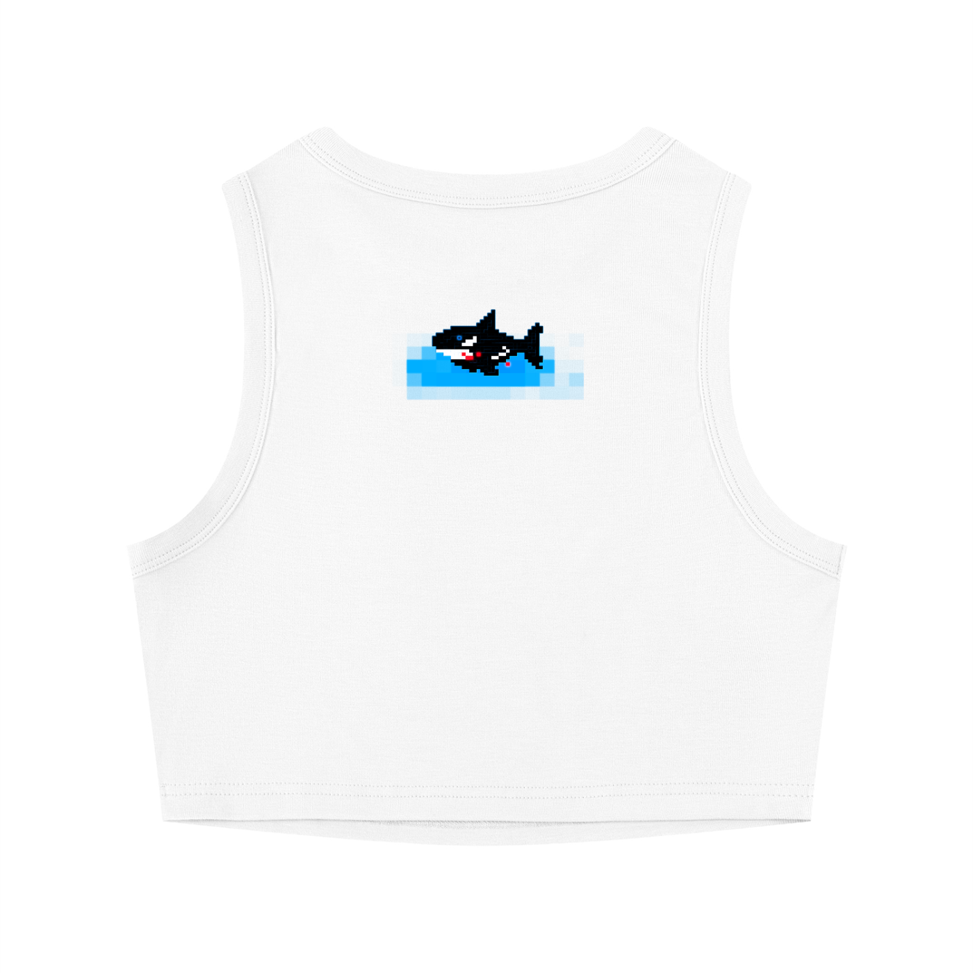 BLOODBYTE PIXEL Killer Whale / Orca Women's Tight Crewneck Crop Tank Top