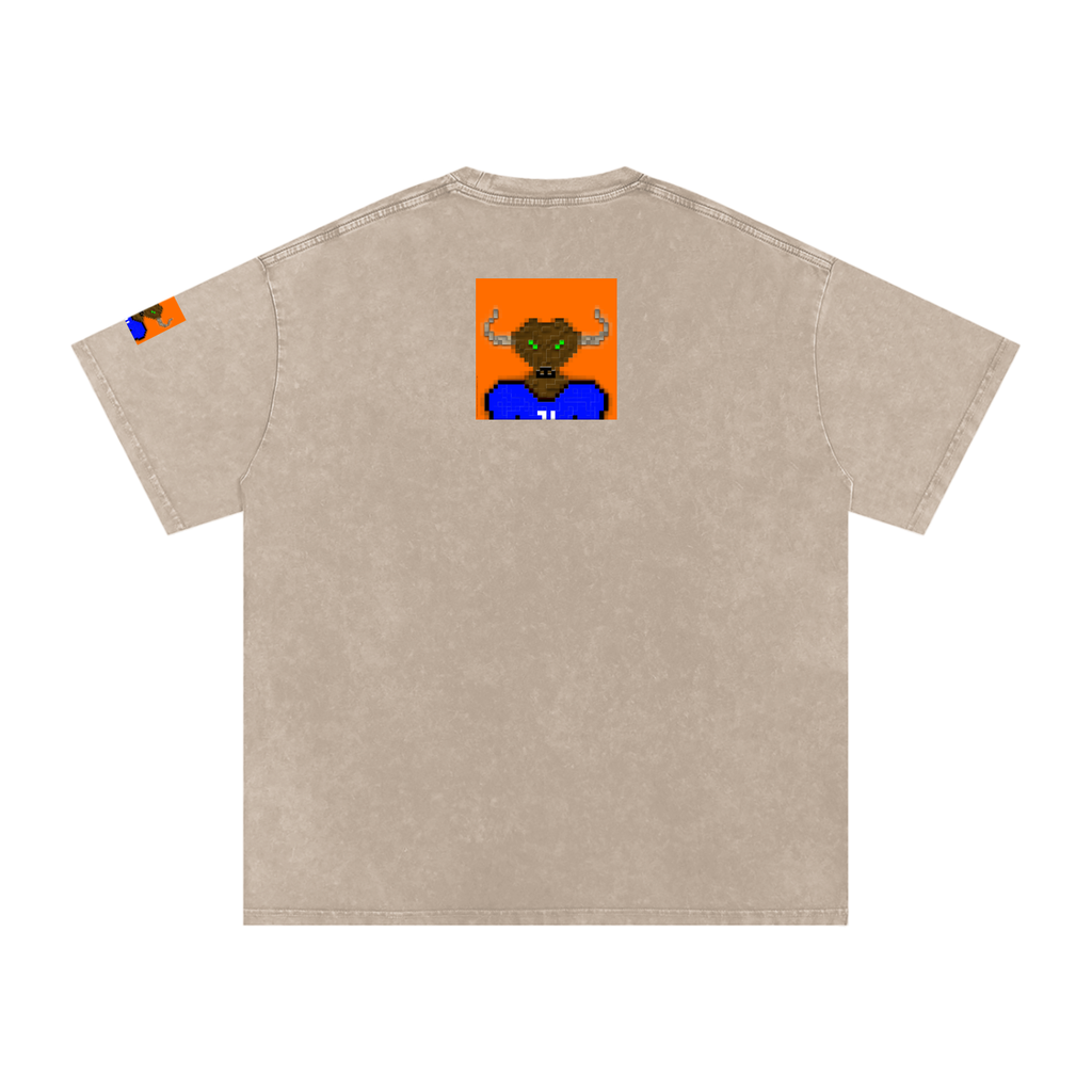 crypt0m1notaur TEE Snow Washed Oversized Cotton T-Shirt