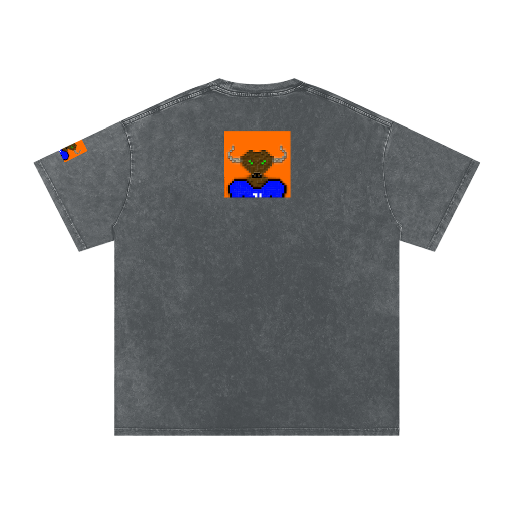crypt0m1notaur TEE Snow Washed Oversized Cotton T-Shirt