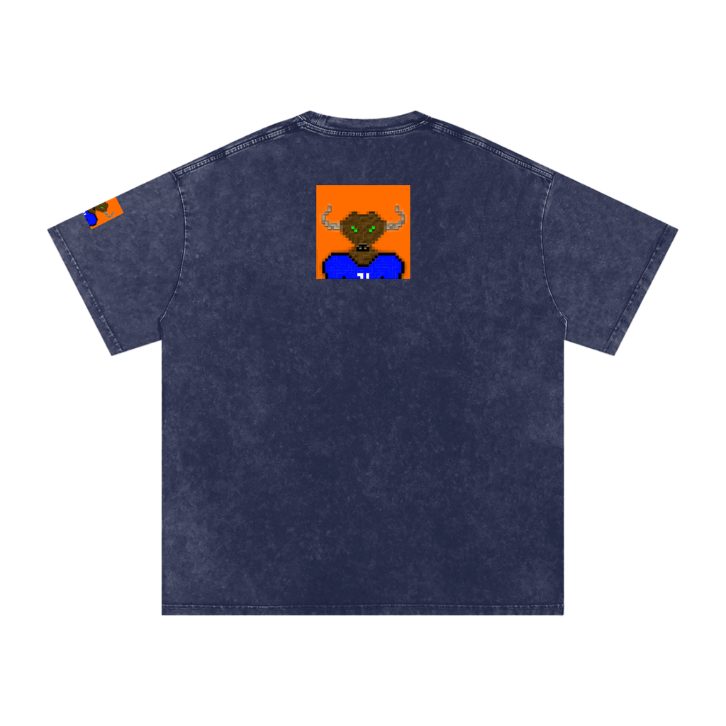crypt0m1notaur TEE Snow Washed Oversized Cotton T-Shirt