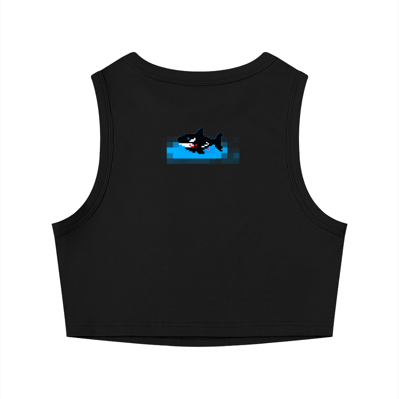 BLOODBYTE PIXEL Killer Whale / Orca Women's Tight Crewneck Crop Tank Top